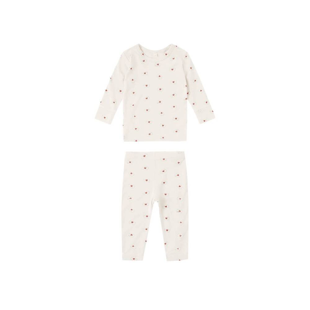 NEW QUINCY MAE kids' bamboo pajama print set in white